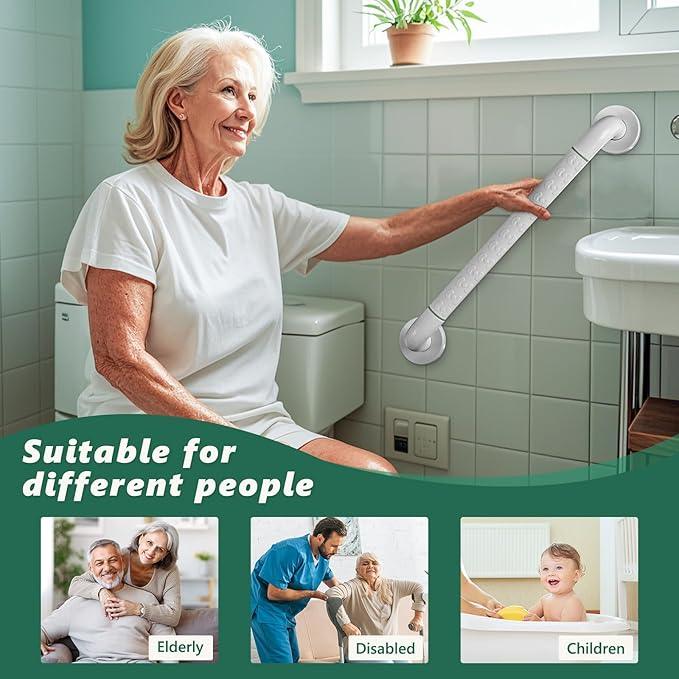 Grab Bars for Shower,2 Pack 20 Inch Shower Handle Bath Grab Rails with Anti-Slip Grip and Safety Luminous Circles,Stainless Steel Bath Handle Bathroom Grab Bar for Seniors, and Disability. - ModernBath