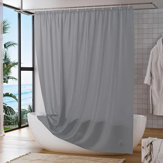 Titanker Plastic Shower Curtain Liner, 72x72 Grey Shower Liner Lightweight PEVA Shower Curtains for Bathroom, Waterproof Shower Liner with Magnets and Rustproof Grommet Holes - ModernBath