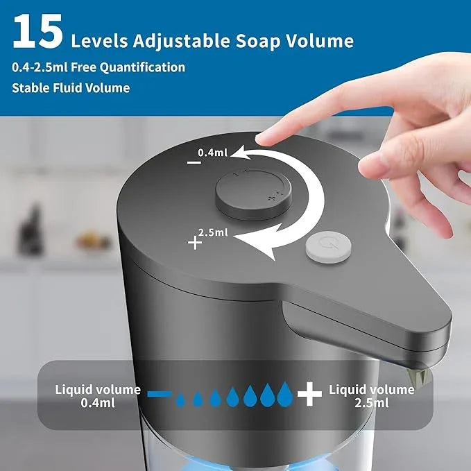 Automatic Soap Dispenser Touchless,Simple Physical Adjustment,Low Battery Consumption Hand Dish Soap Dispenser Kitchen Bathroom,Hands Free Auto - ModernBath