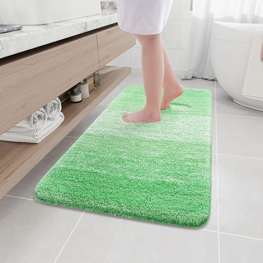 Arotive Microfiber Bathroom Rugs, Shaggy Soft and Absorbent Bath Rug, Non-Slip, Thick Plush Machine Washable Dry Bath Mats for Bathroom, Tub and Shower, 44x24, Green, Rectangular - ModernBath