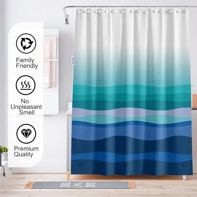 TIKABC Shower Curtain Liner, 4G PEVA Shower Liner, Plastic Waterproof Shower Curtains, 72x72 inch with Grommet Holes 3 Magnetic Weights - ModernBath