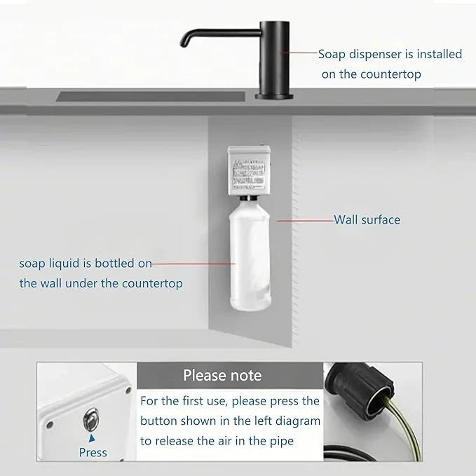 Automatic Soap Dispenser Touchless for Kitchen and Bathroom, Sink Built in Commercial Electric Soap Dispenser,Upgraded Infrared Sensors Brass Material, with Bottle and Pump 33.81oz/1000ml - ModernBath