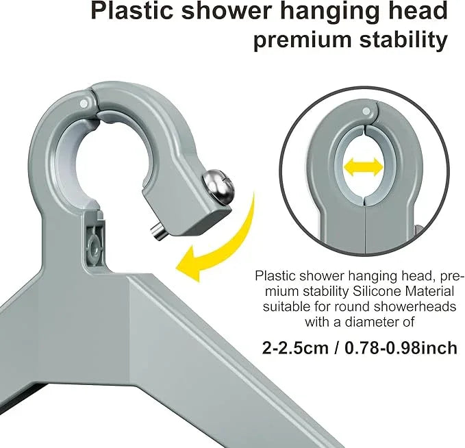 Orimade Adjustable Anti-slip Shower Caddy over Head, Rustproof Bathroom Hanging Shower Organizer with 2 Hooks for Razor, No Drilling Shower Shelves Storage Rack 3 Tier, Grey - ModernBath