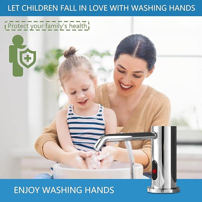 Automatic Soap Dispenser Touchless for Kitchen and Bathroom, Sink Built in Commercial Electric Soap Dispenser,Upgraded Infrared Sensors, with Bottle and Pump Electroplated 33.81oz/1000ml - ModernBath