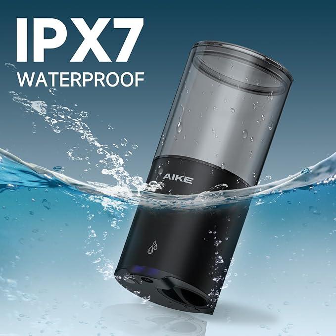 AIKE Automatic Wall Mount Liquid Soap Dispenser for Home and Commercial Bathroom 13.5oz IPX7 Waterproof,Matte Black Stainless Steel - ModernBath