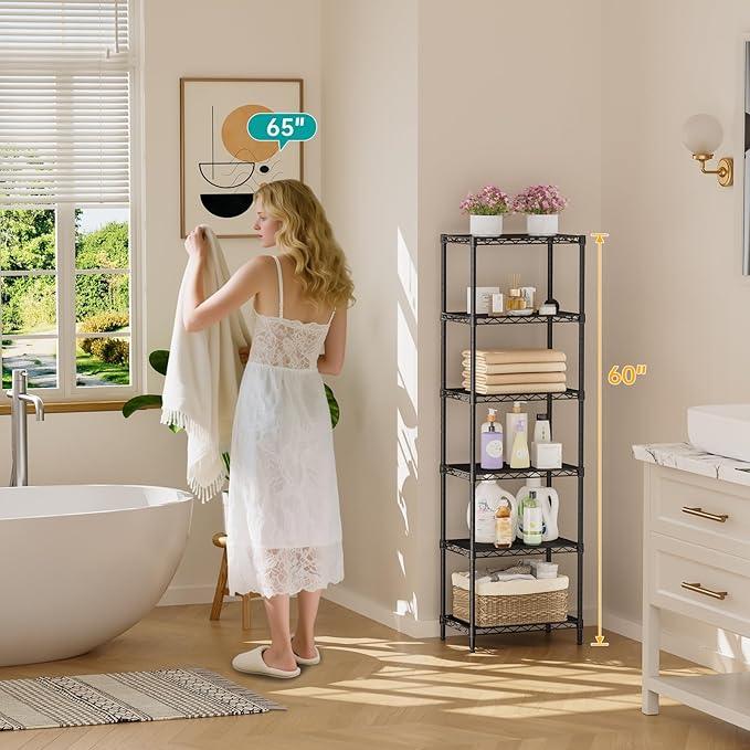 SINGAYE Shelf Closet Wire Shelving：Adjustable Metal Unit for Laundry Room Organization Bathroom Kitchen Home Storage Small Pantry Rack Shelves - ModernBath