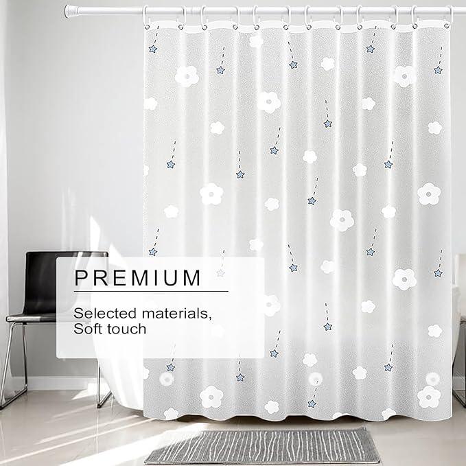 TIKABC Shower Curtain Liner, 4G PEVA Shower Liner, Plastic Waterproof Shower Curtains, 72x72 inch with Grommet Holes 3 Magnetic Weights - ModernBath