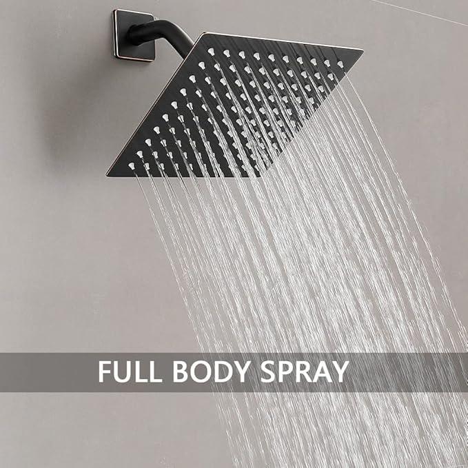 Heable Shower Faucet Set Oil Rubbed Bronze, Bathroom Rainfall Shower System with Stainless Steel Rain Shower Head, Single Function Shower Trim Kit with Rough-in Valve - ModernBath