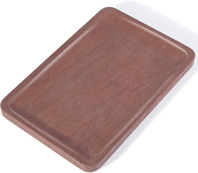 Karibiber Marble Vanity Tray, 11.8in Sandstone Bathroom Kitchen Tray for Countertop, Decorative Dresser Organizer, Perfume Storage, Jewelry Holder, Brown Stone Gift for Man - ModernBath