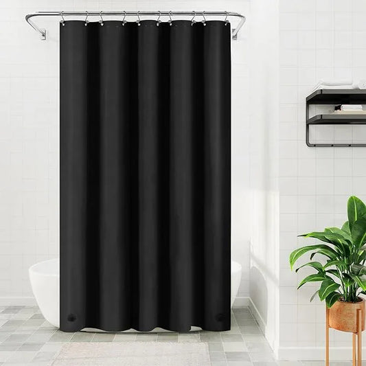 Barossa Design 54W x 78H Stall Shower Curtain Liner Black - Waterproof Lightweight PEVA Plastic Shower Liner with 3 Magnets & Metal Grommets - Black - ModernBath