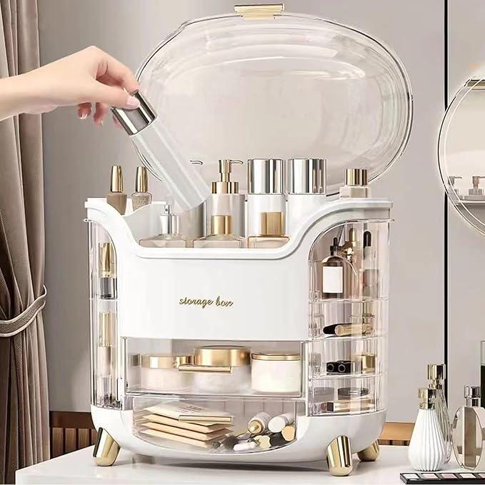 Omeily Large Makeup Organizer Countertop Vanity Organizer Cosmetic Organizer Makeup Storage Box Bathroom Counter Organizer Perfume Skincare Organizers Gift Women Girls Clear Design Easy Visibility - ModernBath
