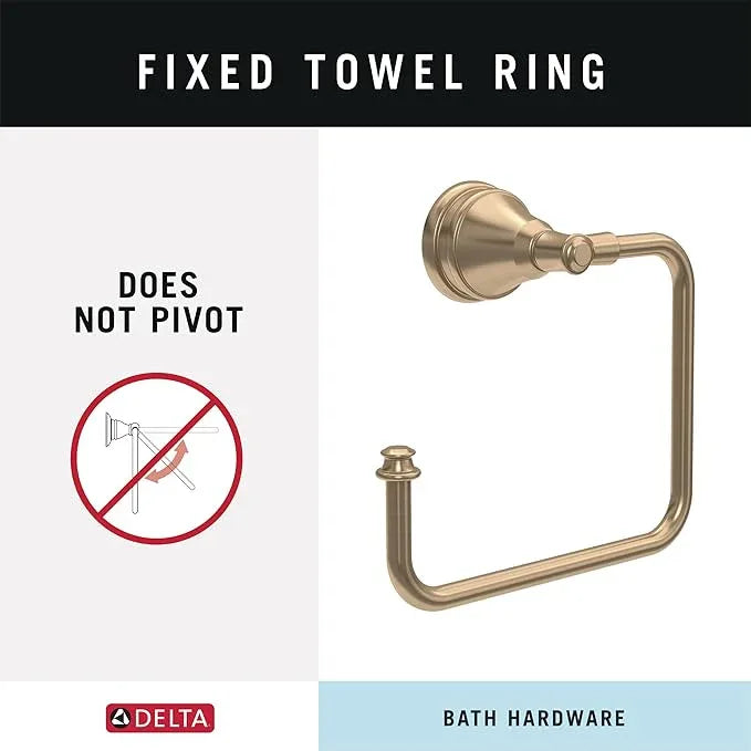Delta Mylan 4-Piece Bathroom Set Champagne Bronze 18" Towel Rack, Toilet Paper Holder, Hand Towel Holder, Hook| Bathroom Accessory Set Towel Holder 4-Piece Hardware MYN64-CZ - ModernBath