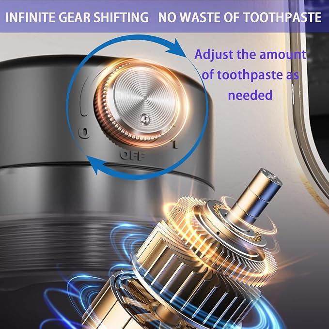 Toothpaste Squeezer, Bathroom Wall Mounted Electric Toothpaste Dispenser with Adjustable Toothpaste Dispensing Amount, Automatic Toothpaste Dispenser for Adults and Kids (Black) - ModernBath