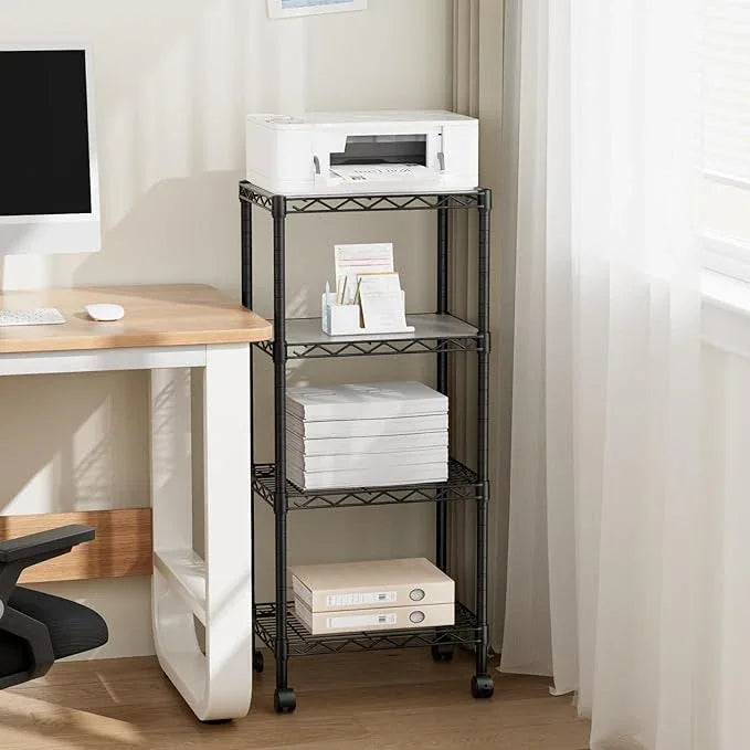 4 Tier Adjustable Storage Shelves Heavy Duty Metal Utility Shelf Wire Shelving Unit Organizer Rack for Home Kitchen Office Bathroom Pantry Room 12" D x 18" W x 44.5" H - ModernBath