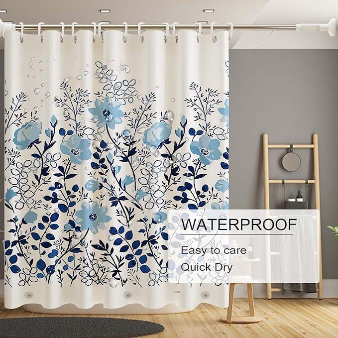 TIKABC Shower Curtain Liner, 4G PEVA Shower Liner, Plastic Waterproof Shower Curtains, 72x72 inch with Grommet Holes 3 Magnetic Weights - ModernBath