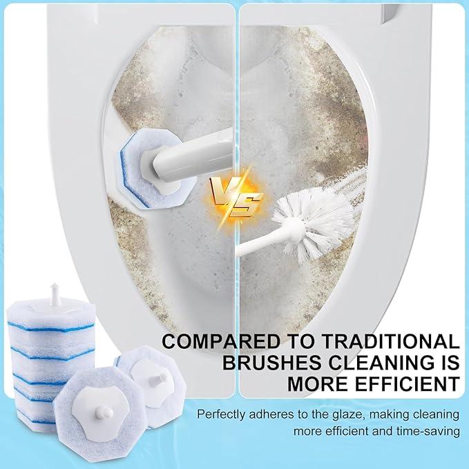 LufamlyGo Upgraded 60pcs Toilet Wand Refills fits Clorox Toilet Wand, Thickened Cleaning Layer, Won’t Fall Apart, Disposable Bathroom Cleaning Scrub Pads with Fresh Scent, for Home & Commercial Use - ModernBath
