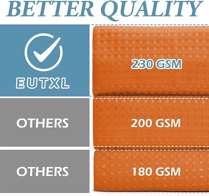 EUTXL Burnt Orange Stall No Hook Shower Curtain with Snap in Liner,230GSM Waffle Weave Shower Curtains for Bathroom,54W x 80H - ModernBath