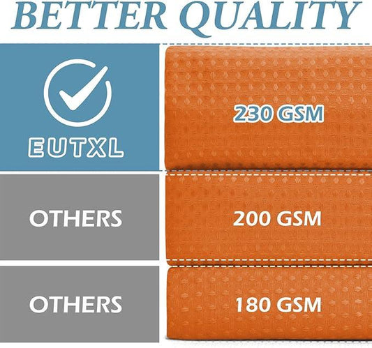 EUTXL Burnt Orange Stall No Hook Shower Curtain with Snap in Liner,230GSM Waffle Weave Shower Curtains for Bathroom,54W x 80H - ModernBath