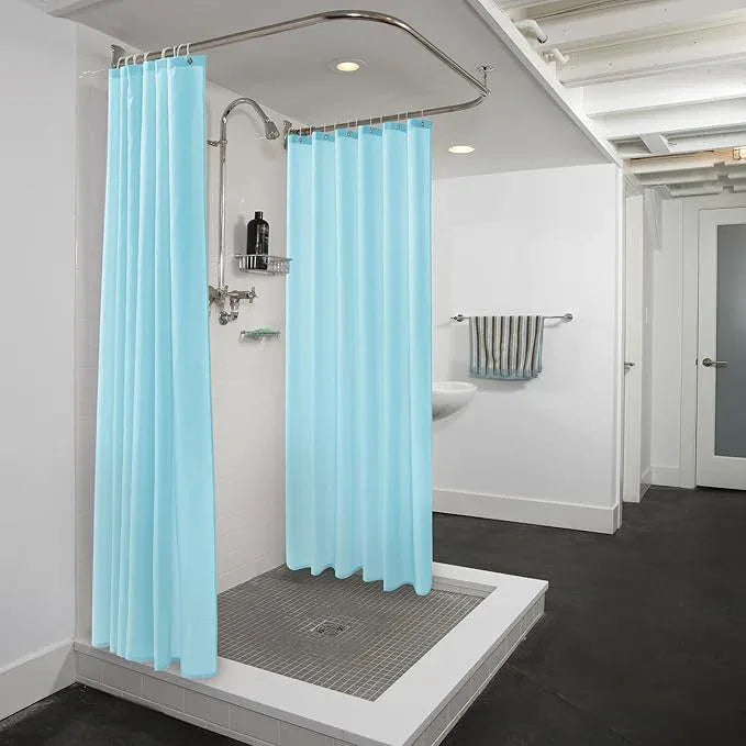 Nasitos Fabric Shower Curtain Liners 2 Pack - W72 x H72 - Washable & Water Resistant Cloth Lightweight Shower Liner for Bathroom, Soft Hotel Quality, Standard Size (Blue, 4 Magnets Included) - ModernBath