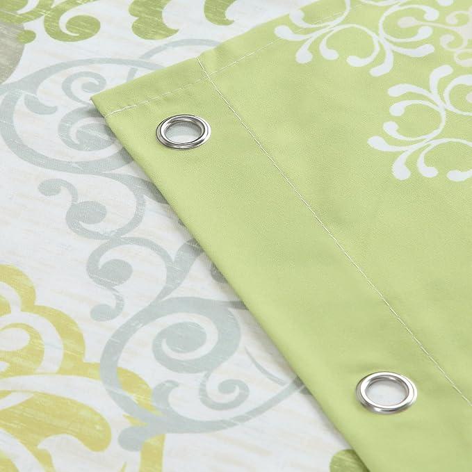 BESTRIPES Fabric Shower Curtain 78 Inches Long, Green Yellow Grey Boho Medallion Print Shower Curtains for Bathroom, 72" W x 78" H - ModernBath