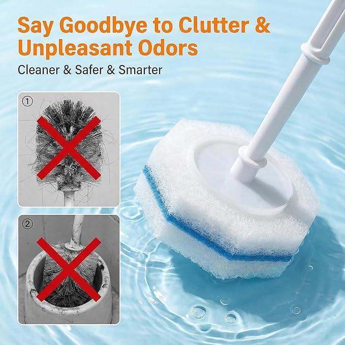 Disposable Toilet Wand Refills Compatible with Clorox, Deep Cleaning Push-Button Release Heads for Hygienic Bathroom Cleaning (30, count of 1) - ModernBath