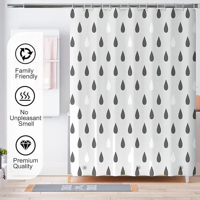 TIKABC Shower Curtain Liner, 4G PEVA Shower Liner, Plastic Waterproof Shower Curtains, 72x72 inch with Grommet Holes 3 Magnetic Weights - ModernBath