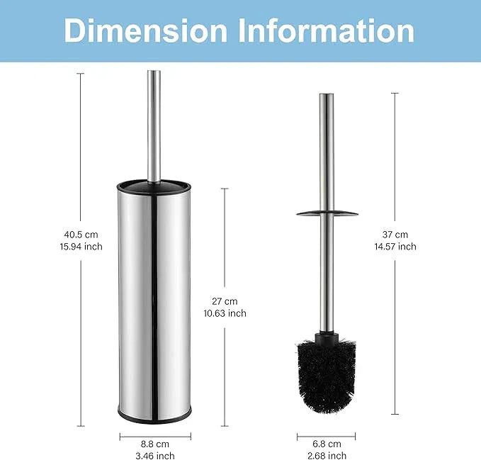 BGL Chrome Toilet Brush and Holder,Stainless Steel Toilet Brushes for Bathroom with Holder - ModernBath