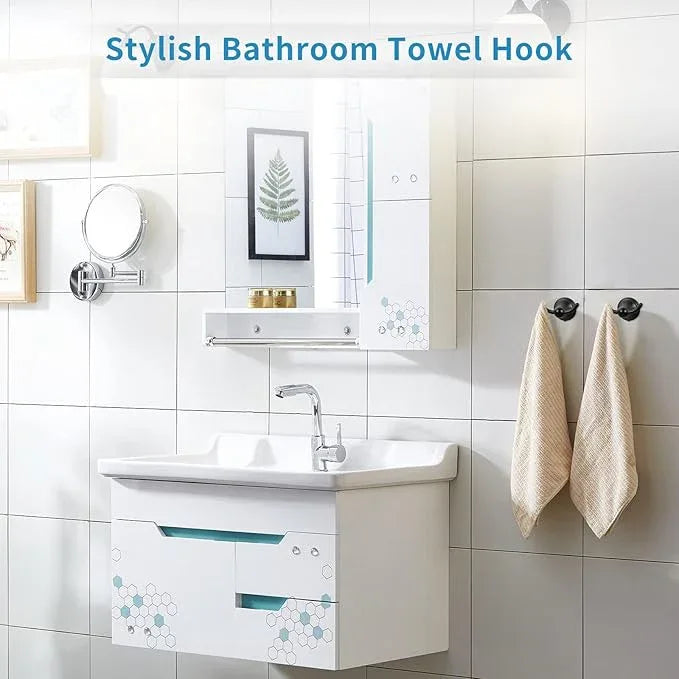 FILTA Bathroom Towel Hooks, Matte Black Robe & Towel Hooks for Wall Mounted, Traditional Towel and Robe Hooks for Hanging Towels, Bath Towel Holder for Shower (6 Pack) - ModernBath