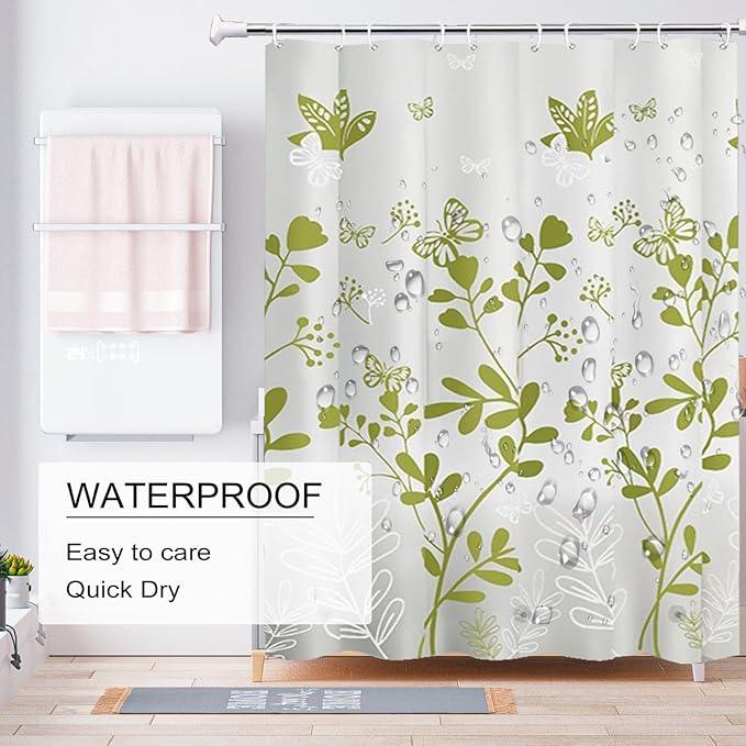 TIKABC Shower Curtain Liner, 4G PEVA Shower Liner, Plastic Waterproof Shower Curtains, with Grommet Holes and 3 Magnetic Weights(Butterfly) - ModernBath
