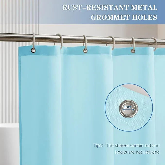 Nasitos Fabric Shower Curtain Liners 4 Pack - W72 x H72 - Washable & Water Resistant Cloth Shower Liner for Bathroom, Soft Hotel Quality, Standard Size (Blue, Include 8 Separate Magnets) - ModernBath
