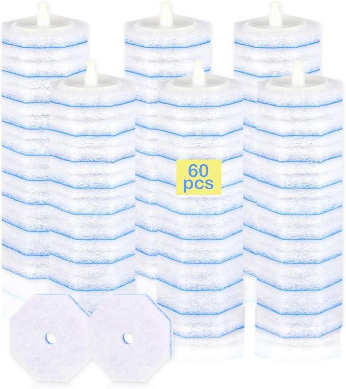 60 Count Toilet Wand Refills for Clorox Toilet Wand - Upgrade Fiber Toilet Brush, 5X Cleaning Power Toilet Scrubber Refill, Disposable Toilet Brush Heads for Bathroom Cleaning, No Falling Apart - ModernBath