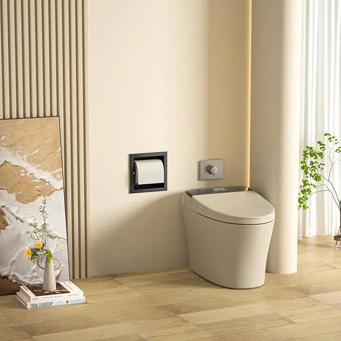 Toilet Paper Holder, in Wall Toilet Roll Holder for Bathroom Renovation, 304Stainless Steel Recessed Toilet Tissue Holder (Matte Black) - ModernBath