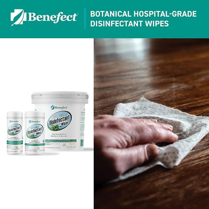 Benefect Botanical Disinfecting Wipes - (170 Wipe Count) Natural, No Residue - Antibacterial Disinfectant, Multi-Surface Cleaning and Sanitizing Wipes - ModernBath