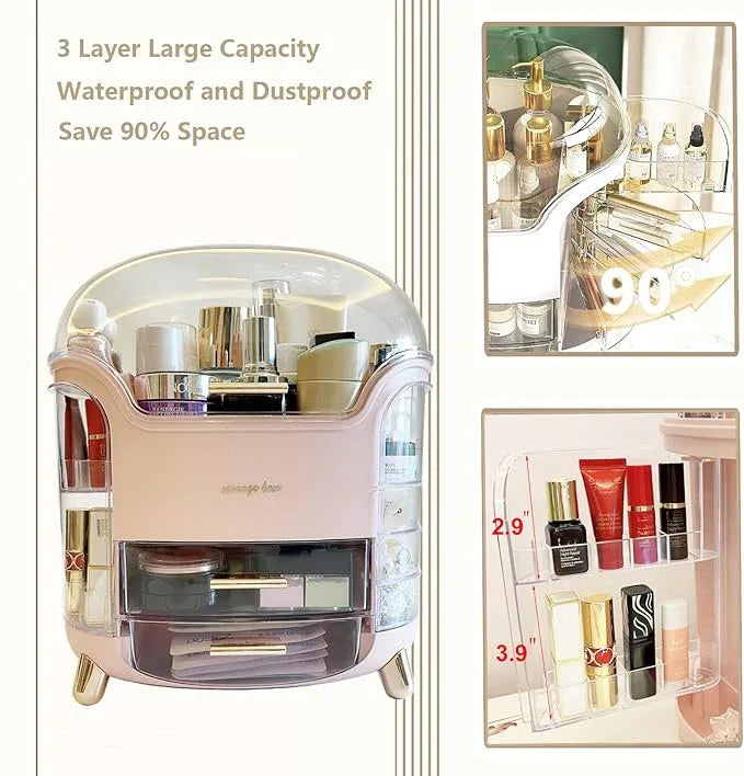 Omeily Upgrade Large Makeup Organizer Countertop Vanity Organizer Cosmetic Organizer Makeup Storage Box Bathroom Counter Organizer Perfume Skincare Organizers Gift Women Clear Design Easy Visibility - ModernBath