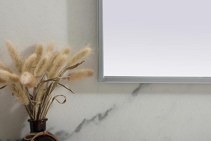 Illuminate, Metal Frame Arch Mirror 36X24 Inch in, Modern, Silver - ModernBath