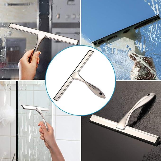 Hiware All-Purpose Shower Squeegee for Shower Doors, Bathroom, Window and Car Glass - Stainless Steel, 14 Inches - ModernBath