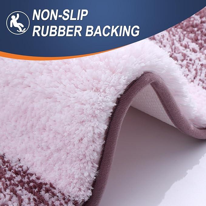 OLANLY Bathroom Rugs Mat 24x16, Extra Soft Absorbent Microfiber Bath Rugs, Rubber Backing, Quick Dry, Machine Washable Bath Mats for Bathroom Floor, Tub and Shower, Home Decor Accessories, Mauve - ModernBath