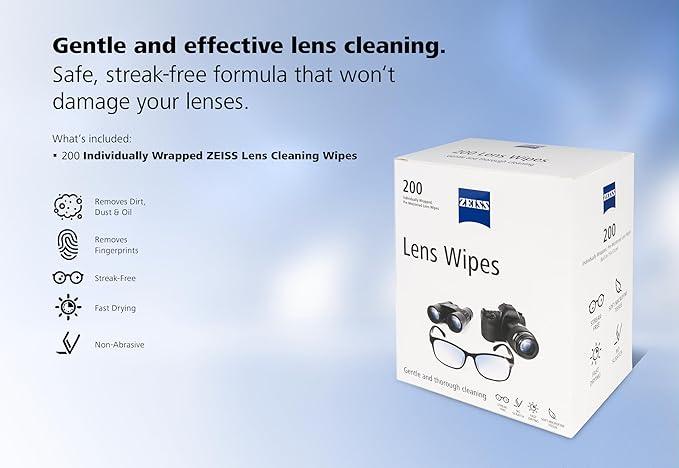 ZEISS Pre-Moistened Lens Cleaning Wipes, 200 Count - ModernBath