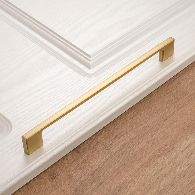 KOOFIZO 1 Pack 8-4/5 Inch Brushed Gold Kitchen Cabinet Pulls Gold Cabinet Handles Gold Cabinet Hardware for Kitchen Cabinets Drawer P01 Dresser Cupboard Bedroom Bathroom - ModernBath