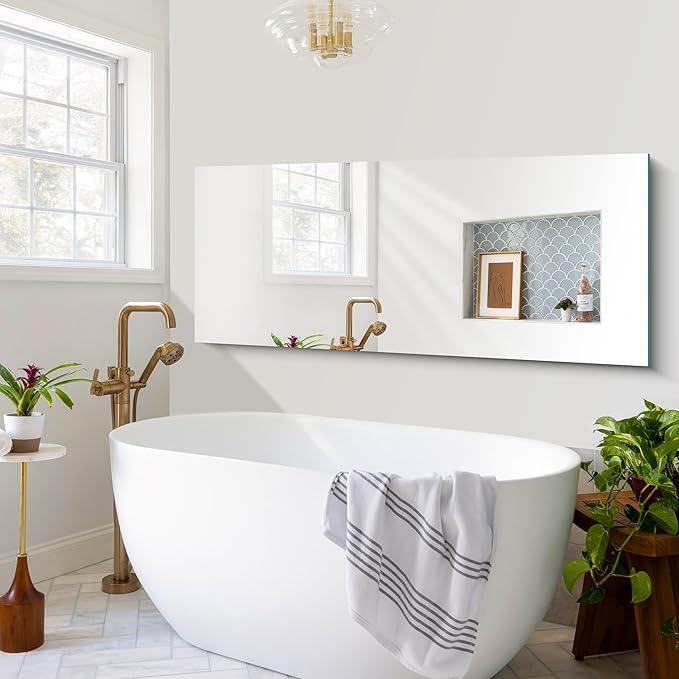 CILIBER Frameless Mirror, 24x60 Inch Large Bathroom Mirrors for Wall, Upgraded Shatterproof Rectangle Vanity Mirror Over Sink with Polished Edge for Bathroom,Bedroom,Living Room and Entryway - ModernBath