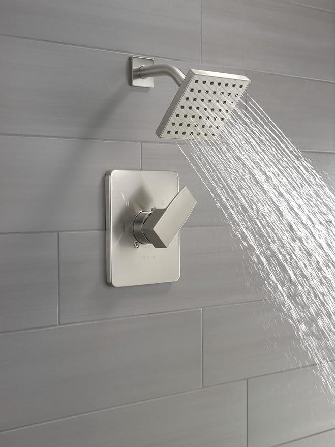 Delta Modern 14 Series Shower Faucet Set, Brushed Nickel Shower Head and Handle Set, Valve Trim Kit, Stainless T14267-SS-PP (Valve Not Included) - ModernBath