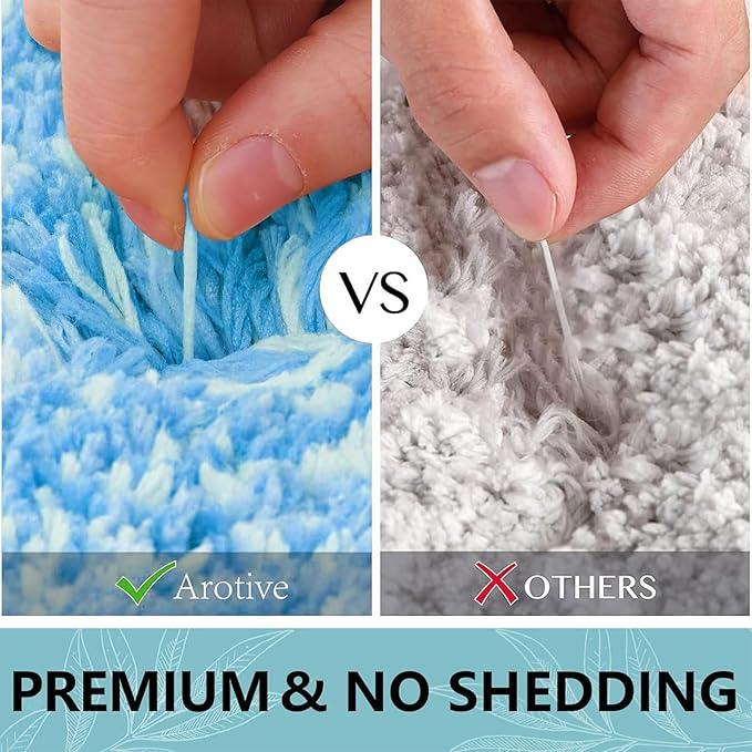 Arotive Microfiber Bathroom Rugs, Shaggy Soft and Absorbent Bath Rug, Non-Slip, Thick Plush Machine Washable Dry Bath Mats for Bathroom, Tub and Shower, 30x20, Light Royal Blue, Rectangular - ModernBath