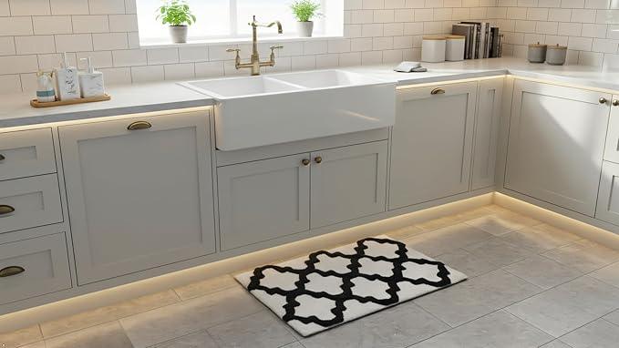 C23 Luxury Bathroom Rugs, Bath Mat - 20"x32" & 16"x24", 2200 GSM Tufted Cotton Bathroom Mat, Ultra-Absorbent Quick Dry Heavyweight Non-Slip Bathmat, Thick Soft Plush Machine Washable Bath Rug - 2 Pack - ModernBath