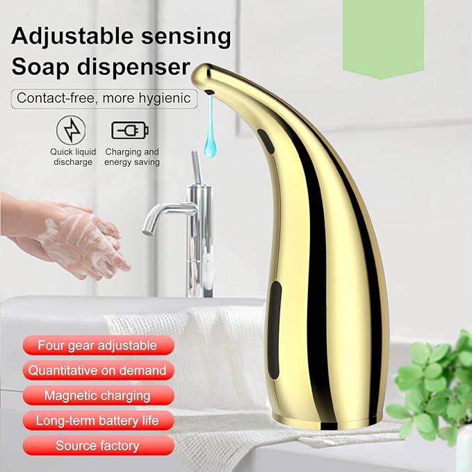 Automatic Soap Dispenser Touchless Modern Minimalist Magnetic Charging Infrared Inductio Kitchen and Bathroom Soap Pump 10oz/300ml Gold (Golden) - ModernBath