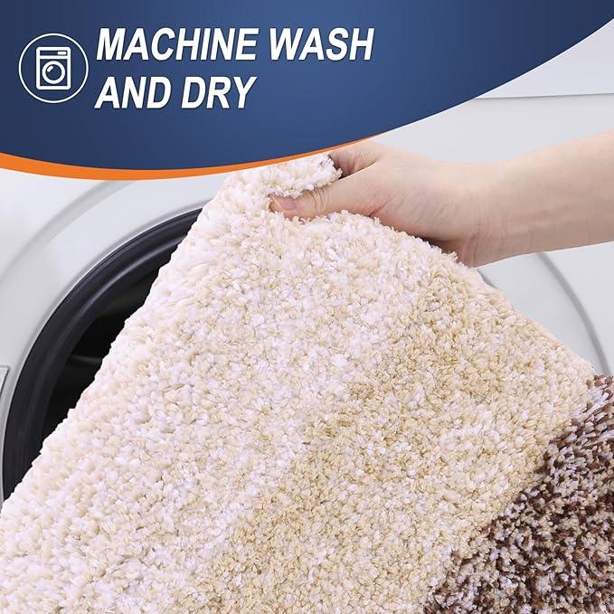OLANLY Bathroom Rugs Mat 50x30, Extra Soft Absorbent Microfiber Bath Rugs, Rubber Backing, Quick Dry, Machine Washable Bath Mats for Bathroom Floor, Tub and Shower, Home Decor Accessories, Brown - ModernBath