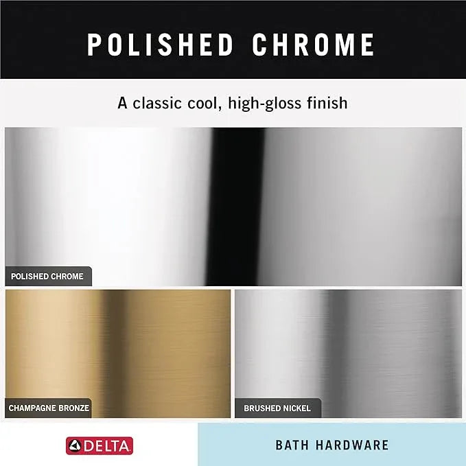 DELTA FAUCET Rubber Limited 79750 Cassidy Wall Mount Single Post Toilet Paper Holder Bath Hardware Accessory in Polished Chrome - ModernBath
