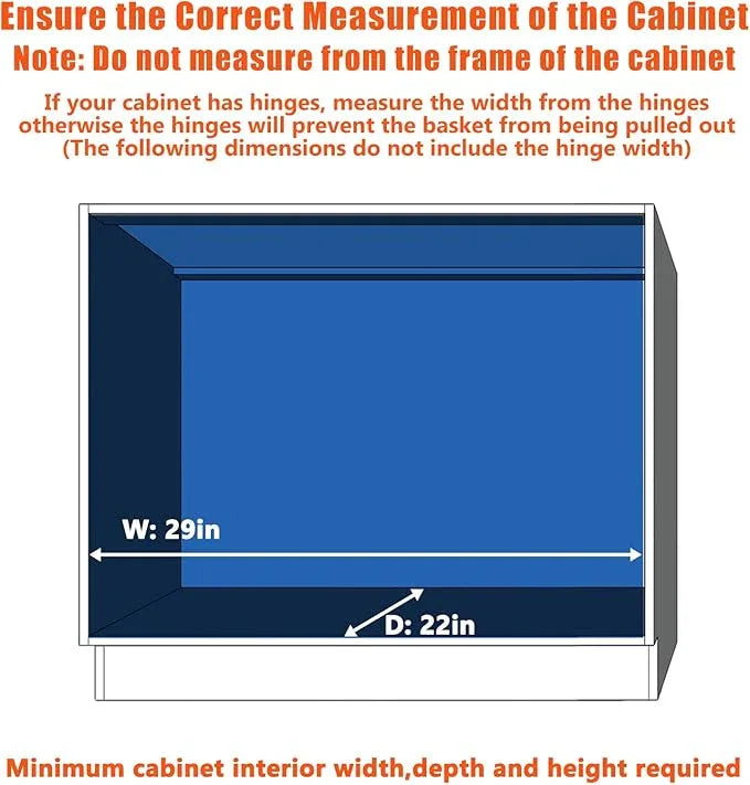 ROOMTEC Pull Out Cabinet Organizer, Cabinet Pull Out Shelves 28½" W x 21½" D, Heavy Duty Cabinet Drawers Slide Out Kitchen Cabinet Organizers Storage Shelf - ModernBath