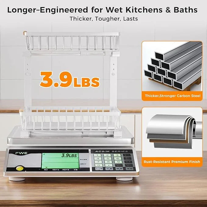 Under Sink Organizer,2 Pack Under Kitchen Sink Organizer,2 Tier Sliding-Out,5 Level Height Adjustable,Thickened Carbon Steel,Anti-rust Treatment,For Kitchen Bathroom White - ModernBath