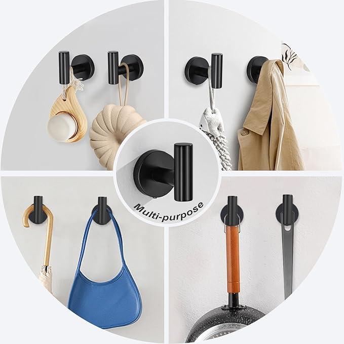 5 Pieces Matte Black Bathroom Hardware Set, 23.6-inch+15.35-inch Bathroom Towel bar SUS304 Stainless Steel Bathroom Towel Bar Set - ModernBath