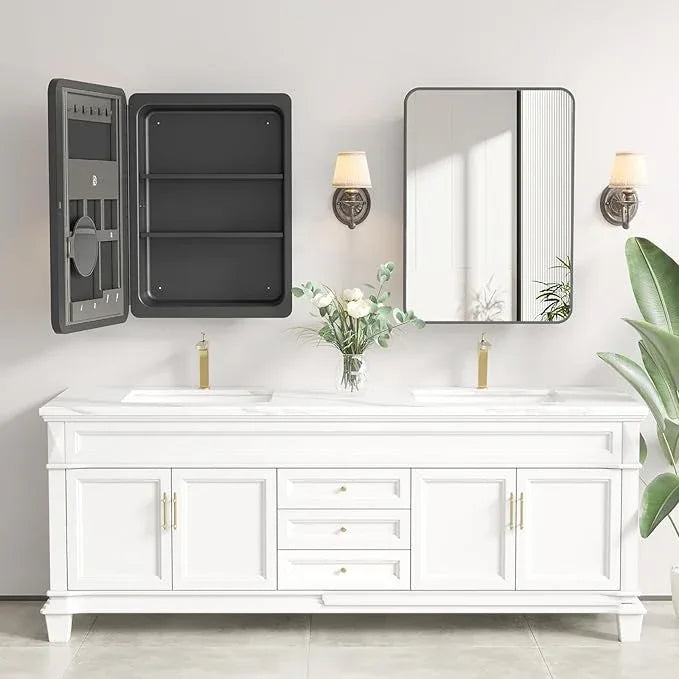 Rresyet 18×26 Bathroom Mirror Cabinet with 3X Magnifying Mirror, Adjustable Shelves, Bathroom Mirror with Storage, Recessed or Wall Mounted Medicine Cabinet for Jewelry,Masks & Beauty Tools - ModernBath